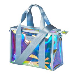 Tense Edano Iridescent Beach Tote for Women, Beach Bag with Shoulder Straps, Waterproof, Foldable & Washable - Tote Bag for Travel