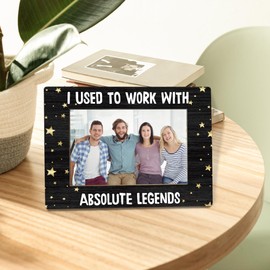 WTOGQ Retirement Picture Frame, Farewell Retirement Gifts for Coworkers Colleagues, Team Photo Frame 4x6, I Used to Work with Absolute Legends Wooden Photo Picture Frames for Desk Decor Black