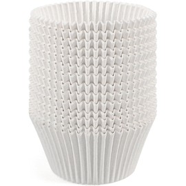 Caperci White Jumbo Cupcake Liners Large Baking Cups, Odorless, Food Safe Grease-Proof Papers (150-Count)