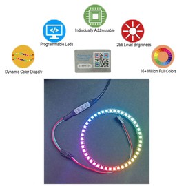 45 RGB LED Ring 45 X WS2812 5050 Full Colour with Integrated Drivers 45 Bits for Arduino Raspberry Pi ESP8266 Nodemcu DC5V (Pack of 2)