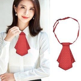 JKQBUX Reversible Bowknot Short Neck Ties Adjustable Pre-tied for Woman Business Uniform Bowtie Work Ceremony Accessories
