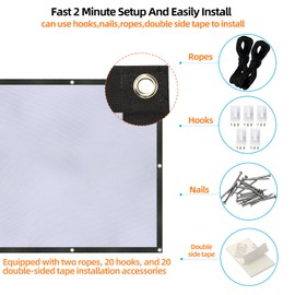 Solarsea 150/120-Inch Foldable Portable Projector Screen,Thicker 16:9 Indoor/Outdoor Movie Screen，Projector Screen - for Classroom, Party, Home, Office, and Camping (INCH120)