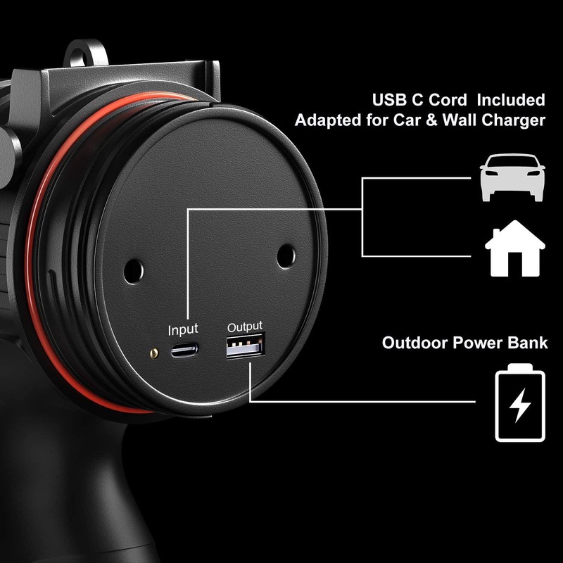 BUYSIGHT Rechargeable Spotlight Flashlight, Hand held Spotlight 800 lumens Waterproof