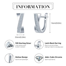 MICYUMI Women's 925 Sterling Silver Simple Design Hoop Earrings Cubic Zirconia Earrings,Silver
