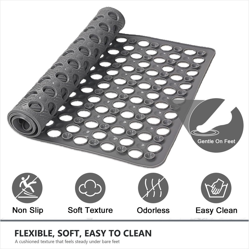 Mofonky Bathtub Mat Non Slip: 30" x 17" Shower Mats