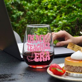 In My Teacher Era Wine Glass Teacher Appreciation Wine Glasses Gifts for Women, Thank You Gifts for Teachers from Student, Back to School Teacher Gift, Christmas Gifts for Teacher, Teacher Gifts