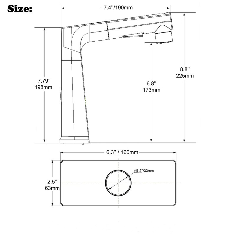 LED Bathroom Faucet with Pull Out Sprayer, Rzoeox Black Temperature