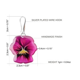 Handmade Lightweight Flower Butterfly Dangle Earrings for Women (Blossom Ruby Crimson Gladiolus)