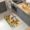 Livcoz Spring Summer Butterfly Floral Welcome Front Door Mat, Yellow