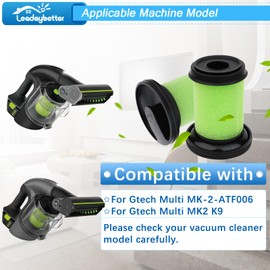 Leadaybetter Replacement Washable Foam Filters for Gtech Multi MK-2-ATF006, for Gtech Multi MK2 K9 Handheld Cordless Vacuum Cleaner Pack of 3