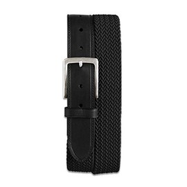 Harbor Bay by DXL Men's Big and Tall Stretch Braided Leather Belt Black 58/60