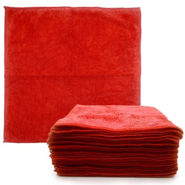 Microfiber Cleaning Cloth, Large Size 40x40cm, Super Absorbent Lint Free Microfibre Cloths Cleaning for Home, Kitchen, Surface, Mirrors, Bathrooms, Motorbike, Car (Red, 10)