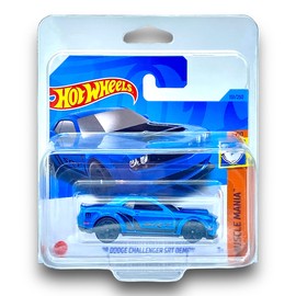 Hot Wheels '18 Dodge Challenger SRT Demon (Blue) 6/10 Muscle Mania - 2023-151/250(Short Card) - COMES IN A KLAS CAR KEEPER PROTECTIVE COLLECTORS CASE - HKJ54