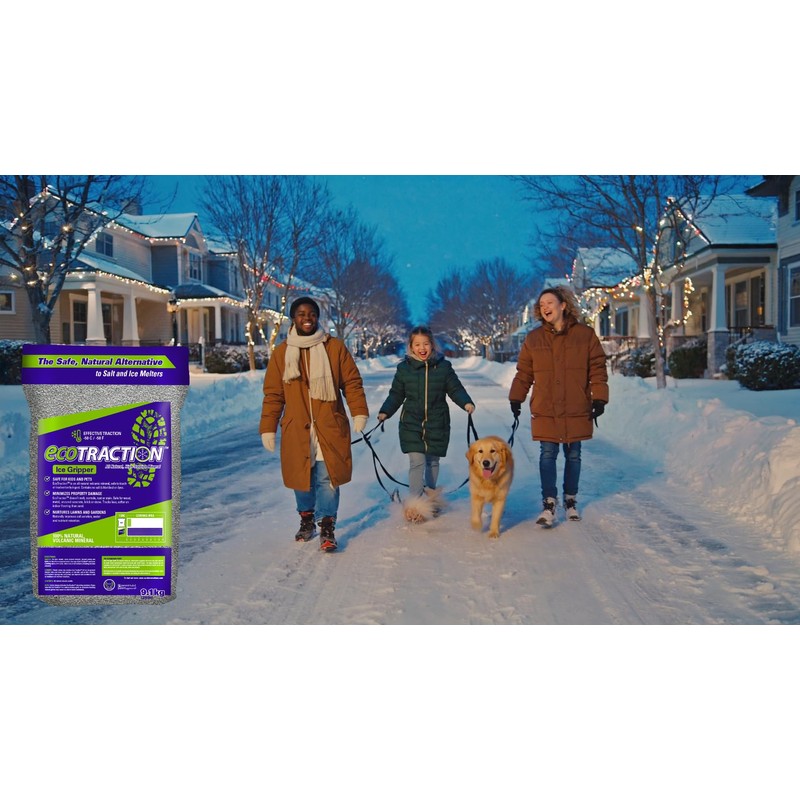 EcoTraction ET9RB All-Natural Volcanic Mineral Ice Traction Granules, 20-Pound