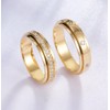 Kainier 14K Gold Plated Anxiety Rings Cubic Zirconia Stones Spinner