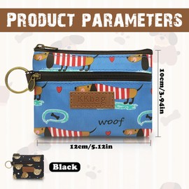 WisePoint Coin Purse, Waterproof Change Coin Bag with Key Ring, Cute Small Purses, Change Bag Mini Storage Bag for Coins, Cards (Black), black, coin purse