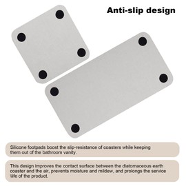 Tefola 4 Pcs Water Absorbent Diatomite Tray, Fast Drying Stone Sink Tray, Diatomaceous Earth Kitchen Soap Dish,Hand Soap Holder, Water Absorbing Stone for Plants, toiletries Home (White)