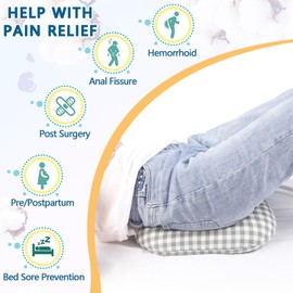Siomlana Anti-Bedsore Cushion, Donut Pillows, Pressure Ulcer Cushions, Pillow Tailbone Pain Relief Mat, Soft Pad of Bed Sores for Seniors,Pregnant,Hemorrhoids,Post-Surgery(Green,Large)
