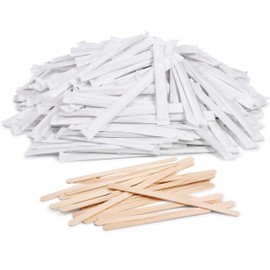 1000 Palette caffè Biodegradabili monouso in Legno imbustate singolarmente 90mm x 4mm, cucchiaini Igienicamente conservati usa e getta (bar o a casa cialde capsule) PLASTIC FREE | After Plastic