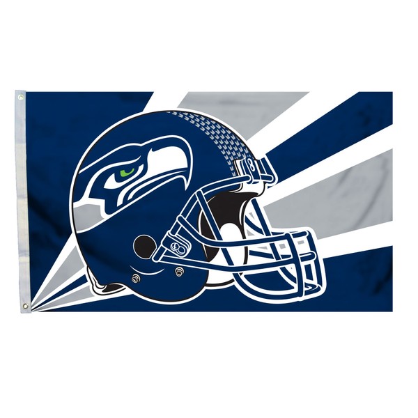 Fremont Die NFL Seattle Seahawks 3' x 5' Flag with Grommets, 3 x 5-Foot, Helmet
