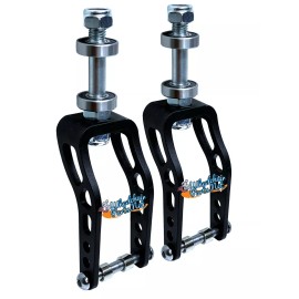 Riant UNIVERSAL 6" ALUMINUM CASTER FORK. FITS 3", 4", 5" AND 6" WHEELS - Set of Forks W/Bearings-Black Color
