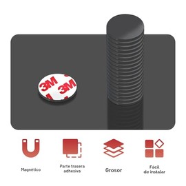 Puntos Magnéticos, Imanes Redondos con Parte Posterior Adhesiva, Pequeño Imán de 1.2" Autoadhesivo Magnético Circular para Manualidades, Imán de Pelar