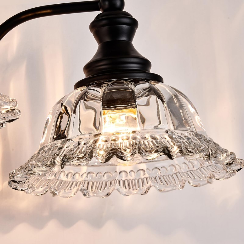 XIEDUN Farmhouse Vanity Lights for Bathroom Vanity Light Fixtures Black