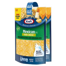 Kraft Mexican Style Four Cheese Blend Shredded Cheese, 2 pk./1 lb.
