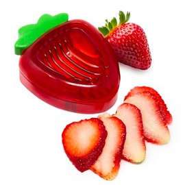 Joie Strawberry Slicer, Perfectly Even Fruit Cutter Tool, Ideal for Cakes, Pies and Garnishes, Cute Berry Shaped Kitchen Gadget, Stainless Steel, BPA-Free