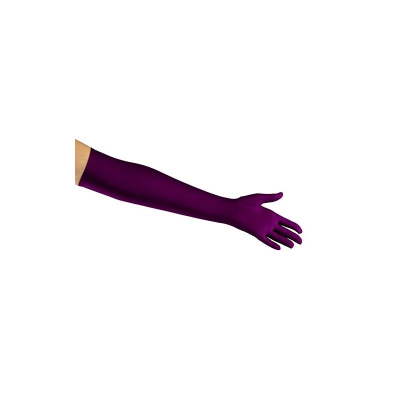Matte Satin Over Elbow Gloves, Plum