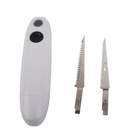 RASTKY Cordless Electric Kitchen Tool Lightweight Ergonomic Handle Stainless Steel Vane/Wing for Easy Meat Carving White 21 X 5 X 5cm