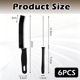 6 Pcs Cleaning Brush, Multifunctional Cleaning Tool, Hard Bristle Crevice Brush, For Bathroom, Shower, Grout, Window, Vehicle (Black)