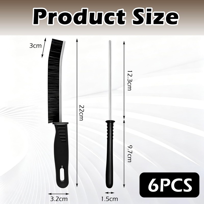 6 Pcs Cleaning Brush, Multifunctional Cleaning Tool, Hard Bristle Crevice