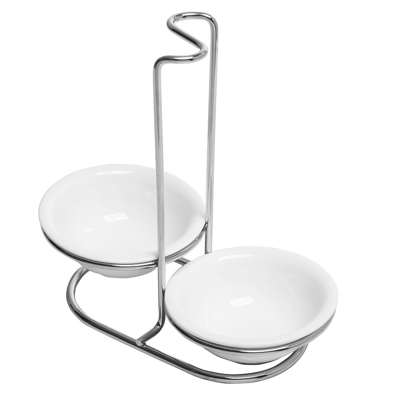 Doble soporte para cucharas, hecho en cerámica con rack de