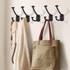 ZAUYX Large Wall Double-Sided Hook 5 Pack Matte Black Hook