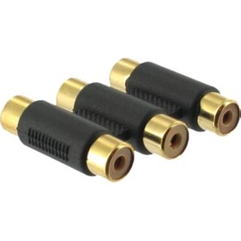 Cable-Core Triple 3 RCA Phono to RCA Phono Female Connector/Coupler