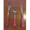 Quid Novi Flatware- Hearts & Flowers - Red Background -