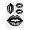 4 x 'Kiss Mark' Temporary Tattoos - Water Resistant, Skin-Safe,