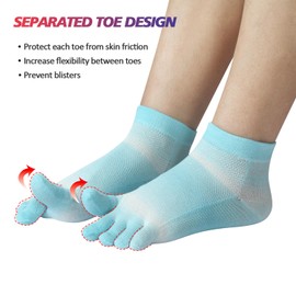 Meaiguo Toe Socks For Women Anti-Blister Low Cut Five Finger Socks Running Athletic,Breathable Wicking 4 Pairs