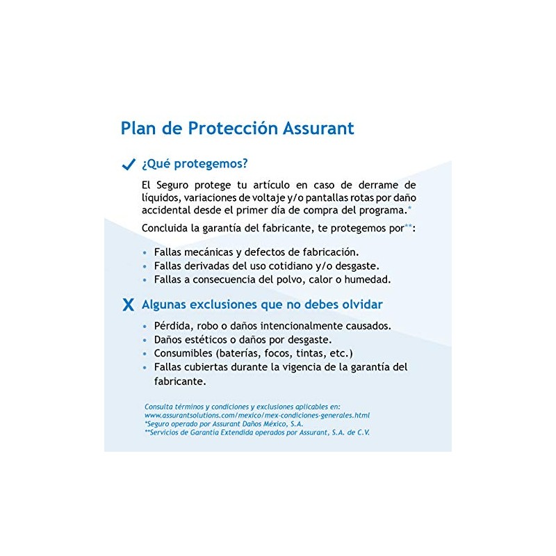 Assurant - 3 Años Cuidado Personal - Seguro de Daños