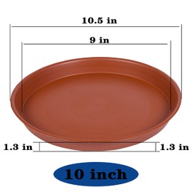 Bleuhome 2 Pack of 10 inch Plant Saucer, Bird Bath Bowl 10 inch, Plant Tray for Pots, Plant Saucers for Indoors, Plant Trays for Planter 8"/9"/10" (10 inch, Terracotta)