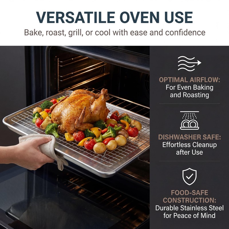 aking Sheet Pan & Cooling Rack Set – 18"×13" Aluminum