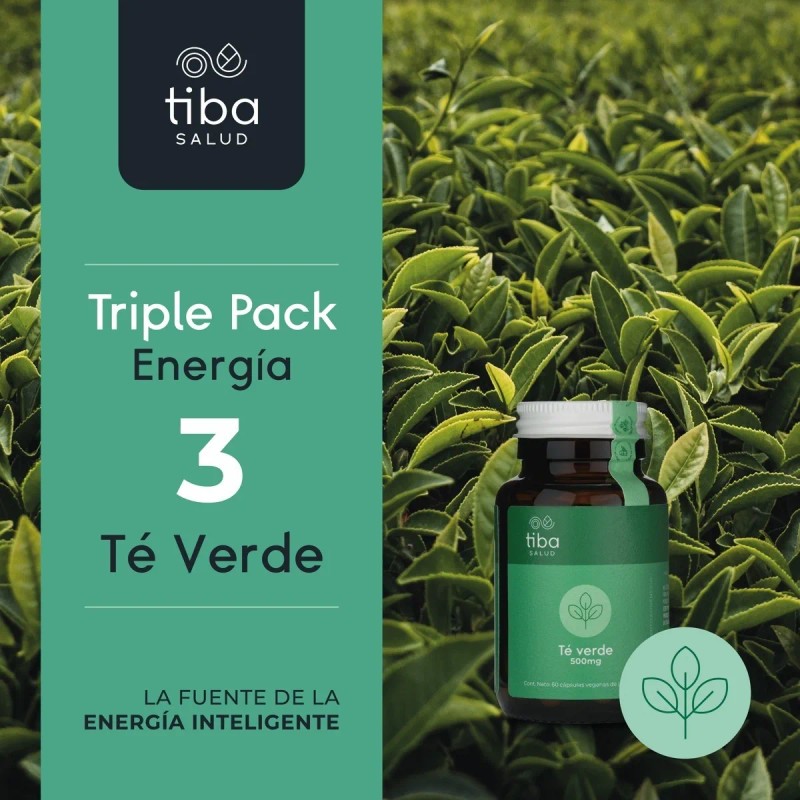 Triple Pack Energía Té Verde 180 Cápsulas | Tiba Salud