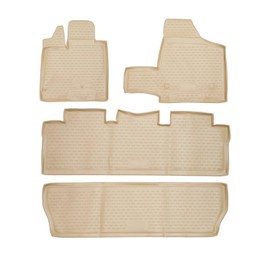 OMAC Floor Mats for Toyota Sienna 2004-2010 Car Mats All Weather 3D Custom Fit Rubber Mat Waterproof Odorless TPE Floor Liners Laser Measured Non-Slip (Beige)
