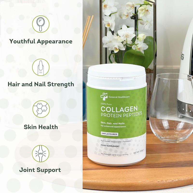 100% Pure Collagen Powder Protein Peptides - General Healthcare 300g