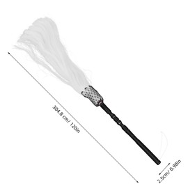 Milisten Fly Horsetail Whisk Stick,Chinese Taoist Tai Chi Wood Wooden Handle Horse Tail Gong Arts Fuchen Duster
