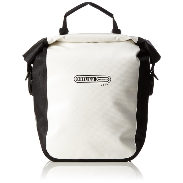 Ortlieb Front-Roller City Front Pannier: Pair; White/Black