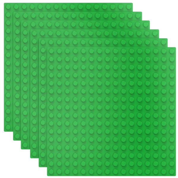 TINGLAND 6 Large Building Plates Compatible with Duplo, Green Blue