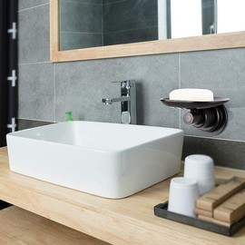 Suction Soap Dish Oil Rubbed Bronze,Super Powerful Vacuum Suction Shower Soap Holder with Drain,Elegant Suction Cup Soap Dish for Shower Bathroom Kitchen - Color: Suction Soap Dish-oil Rubbed Bronze