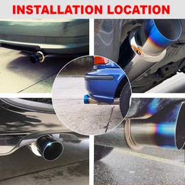 SPELAB Exhaust Muffler 2.5" Inlet 4" Outlet Stainless Steel Car Muffler Exhaust Tip N1 Burnt Universal